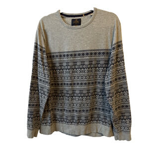 Union Made Jared Men's XL Fair Isle Long Sleeve Cotton Blend Crewneck Pullover